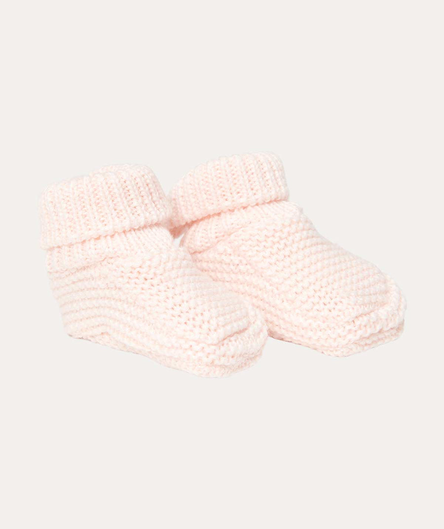 Knitted Baby Booties: Pink