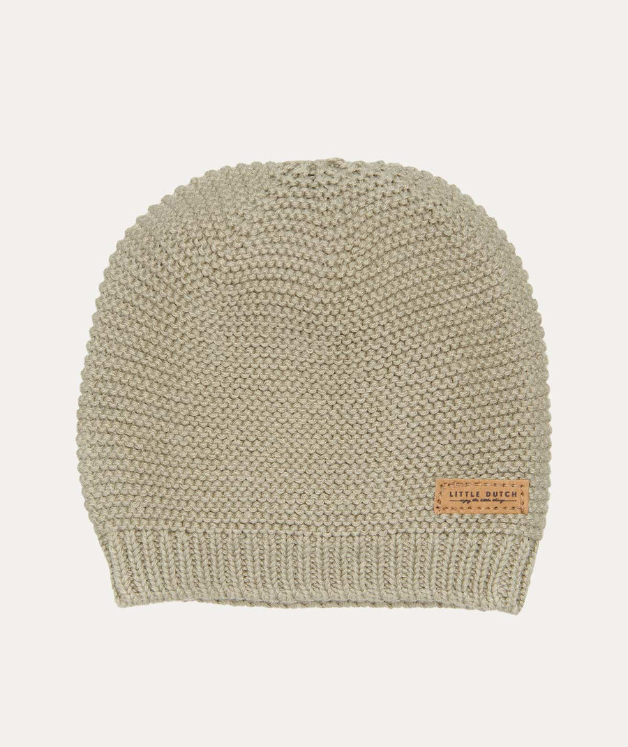 Knitted Baby Cap: Olive