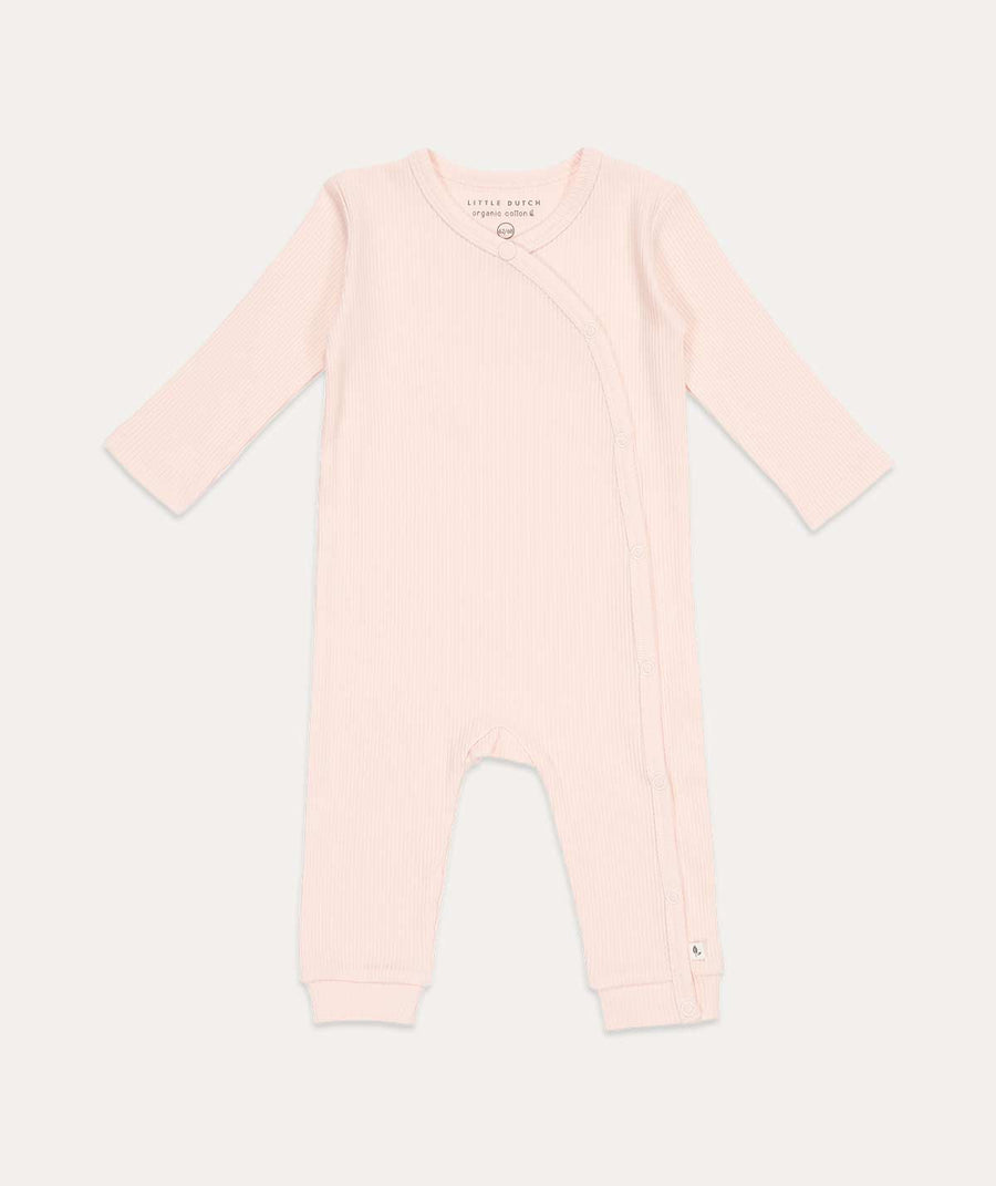 One-Piece Wrap Suit Rib: Pink