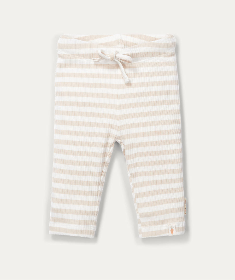 Stripe Trousers: Sand/White