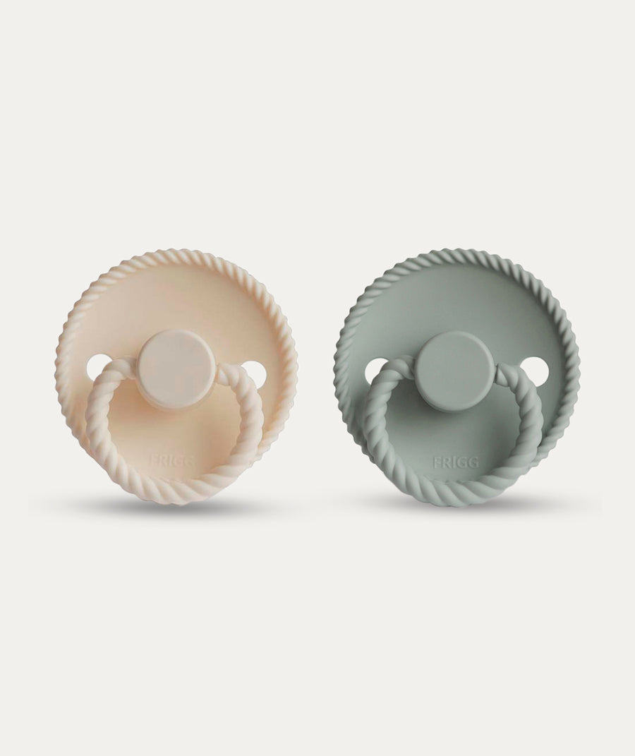 2-Pack Rope Silicone Pacifier: Cream/Sage