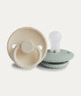 2-Pack Rope Silicone Pacifier: Cream/Sage